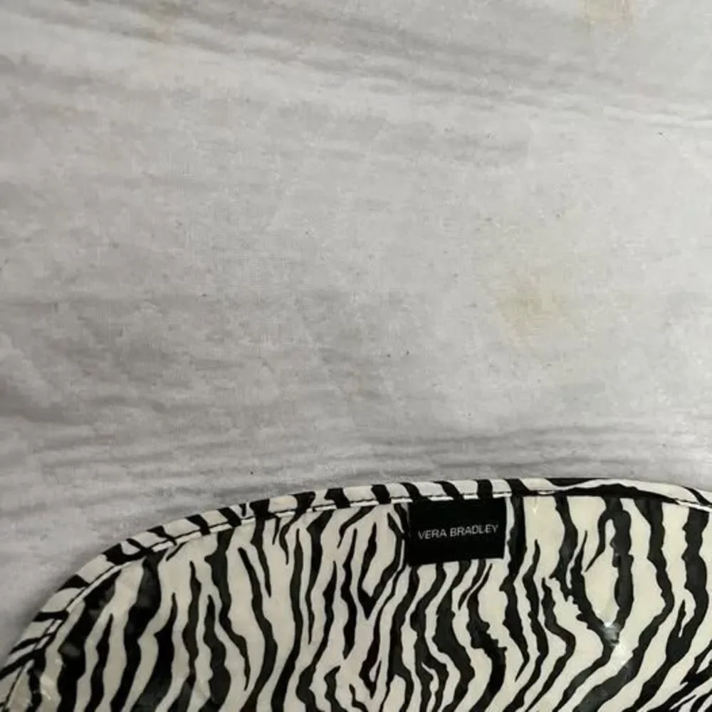 Vera Bradley Black Diaper Bag With Zebra Striped Lining